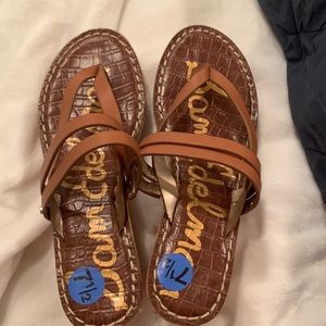 Sam Edelman slip on wedge sandals tan size 7.5